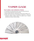 Pro Grade Tempered Steel Taper Gauge With Locking Device Half To One Inch Range Ten Leaves and Specs Displayed