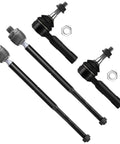 4 Piece Front Suspension Tie Rod End Kit Inner Outer For Dodge Charger Challenger Chrysler 300 Rwd Fits 2005 2010 Models Includes Front Inner And Outer Tie Rod Ends, four black steel tie rod ends with nuts