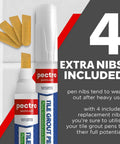 Grout Pen White 2 Pack With 4 Extra Nibs Waterproof Grout Whitener And Paint for Bathroom and Kitchen