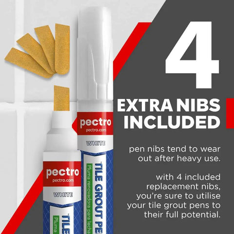 Grout Pen White 2 Pack With 4 Extra Nibs Waterproof Grout Whitener And Paint for Bathroom and Kitchen