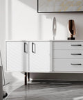 Modern dresser with 30 Pack 5 Inch Square Matte Black Cabinet Handles For Cabinets Drawers And Dressers installed