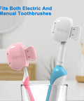 Toothbrush Head Cover Cap Travel Case Protector Clip Fits Most Manual And Electric Toothbrushes For Adults And Kids 2 Pack