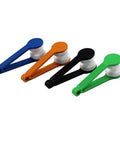 Set of five colorful eyeglasses cleaning clips with microfiber rollers