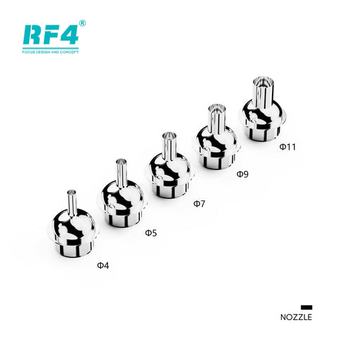 Five metallic nozzles for Soldering Station With Digital LCD Display For Mobile Phone Motherboard PCB BGA Desoldering And Repair Platform