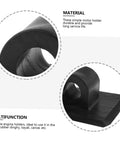 Close-up of black PVC kayak motor mount bracket, highlighting durable build and multifunction use
