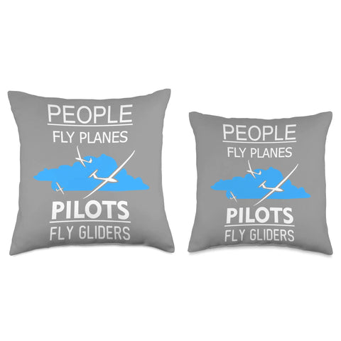Plane Lover Throw Pillow With Gliding Glider Theme, Pilot Vibes And Soaring Aircraft Decor; dual-sided print with glider design