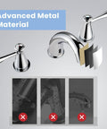 Touchless Bathroom Faucet For Three Hole Mount With Three Handles, Temperature Control, Chrome Finish, Advanced Metal Material