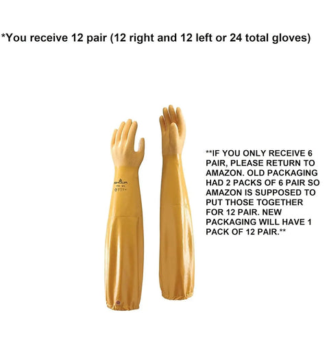 Atlas 772 Double Nitrile Coated Full Arm Chemical Resistant Safety Glove With Cotton Poly Liner 20 Mil Thick 26 Inch Length Large 12 Pair Pack