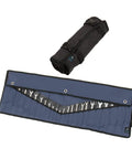 Roll Up Wrench Organizer With 24 Slots And Built In SAE And Metric Labels Sturdy Tool Roll Up Bag displayed open and rolled up