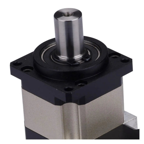 Rugged 130Mm 90 Degree Right Angle Planetary Gearbox Speed Reducer with 24Mm input shaft and metallic housing for heavy duty applications.