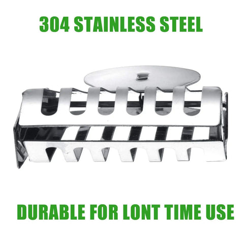 Queen Bee Cage Catcher Clips Set In Stainless Steel Three Pack Beekeeping Tool, durable apiary gear close-up.