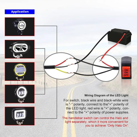 Universal Seven Eighths Inch Motorcycle Handlebar Switch 12V Three Position On Off High Low Beam Fog Light Spotlight Controller Ride Ready For Motorbike ATV Dirt Bike And Scooter