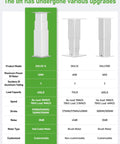 Heavy Duty Electric Lift Table Motorized Lifting Column 450 Lbs Capacity with specs on load capacity and motor details.