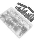 Solid 140 Piece Stainless Steel Parallel Drive Shaft Key Assortment Kit Fits Universal Mechanical Needs With Robust Parts Plus Rounded Ends Keeping Maintenance Simple For Gearheads Seeking Quality Gear That Lasts Forever During Heavy Job Use, 140pc case