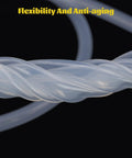 Clear silicone tubing, 1/4 in ID x 3/8 in OD, food-grade and flexible