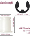 Chevrolet Silverado 2500 HD Shifter Cable Bushing Kit Replacement with dimensions and part numbers shown.