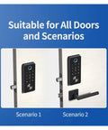 Slick Matte Black Smart Deadbolt Featuring Crisp Bluetooth App Control And Hella Sturdy Zinc Alloy Cast for various door scenarios.