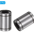 Badass LM12UU Linear Ball Bearings 12mm Bore 21mm OD Built Damn Tough With 30mm Length Metric Double Seals Machined From Premium Bearing Steel shown in two angles.