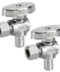 Solid As A Rock 2 Pack Quarter Turn Angle Stop Valves For Sink And Faucet Lines Premium Chrome Plated Brass No Sweat Swapping Plumbing Hardware.