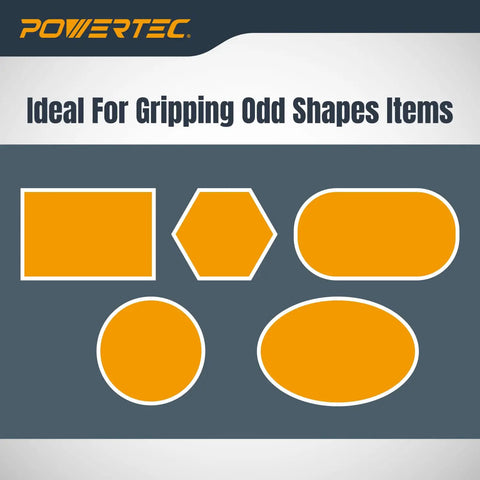 Image showing orange shapes illustrating the use of Strap Clamps For Woodworking With Quick Release Levers And An Ergonomic Handle.