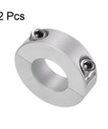 2 Pack Heavy Duty Double Split Shaft Collar Clamp On For 20mm Shaft, 40mm Outer Diameter, 12mm Width, Aluminum 6061 Anodized, Set Screw Design