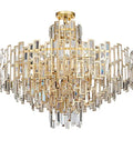 Sleek Crystal Ceiling Pendant Light With Modern Designer Shape And Energy Efficient Led Bulbs For Living Room Or Dining Area, round design