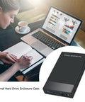 Premium Sata Iii To Usb 3.0 External Hard Drive Enclosure For 2.5 And 3.5 Inch Hdd Drives next to a woman working on a laptop.