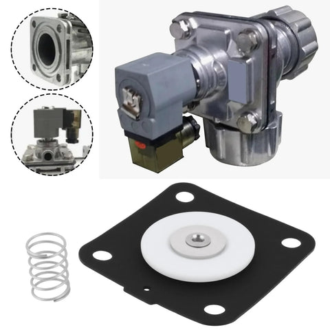 Replacement diaphragm repair kit for Goyen pulse valve K2501/M1183B; includes white diaphragm, metal spring, gasket.