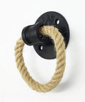 Rustic Metal Hemp Rope Barn Door Pull Handles Set Of 2 For Indoor Outdoor Use Farmhouse Style Cast Iron Grab Bar Black Base