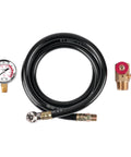 Air Tank Repair Kit With Safety Valve, 0 To 200 Psi Pressure Gauge, 4 Ft Air Hose With Tire Chuck, Heavy Duty Manifold