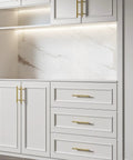 40 Pack 3 Inch Brushed Gold Cabinet Pulls For Kitchen Cabinets And Furniture Hardware Durable Stainless Steel With Brass Finish Easy Install Drawer Handles on white cabinets in modern kitchen