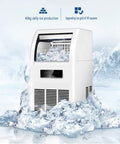 Premium Automatic Ice Cube Maker Pulling Forty Kilos Daily, zero trouble self clean routine, crystal clear view port in ice.