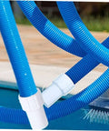 4 Piece Pool Vacuum Hose Cuffs Replacement Connectors Set For One And A Half Inch Spiral Hoses Durable Iron Thread Quick Connectors Air Line Adapters Hose Fittings And Plug Set White Pool Couplers For Inlet on 1-1/2 in blue pool vacuum hoses