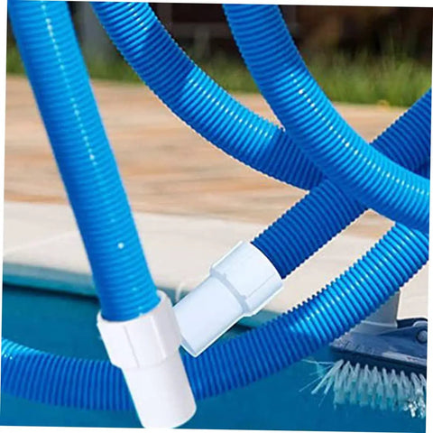 4 Piece Pool Vacuum Hose Cuffs Replacement Connectors Set For One And A Half Inch Spiral Hoses Durable Iron Thread Quick Connectors Air Line Adapters Hose Fittings And Plug Set White Pool Couplers For Inlet on 1-1/2 in blue pool vacuum hoses