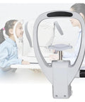 Adjustable chin rest for eye exams, featuring stable support, suitable for optometry professionals, enhancing precise positioning.