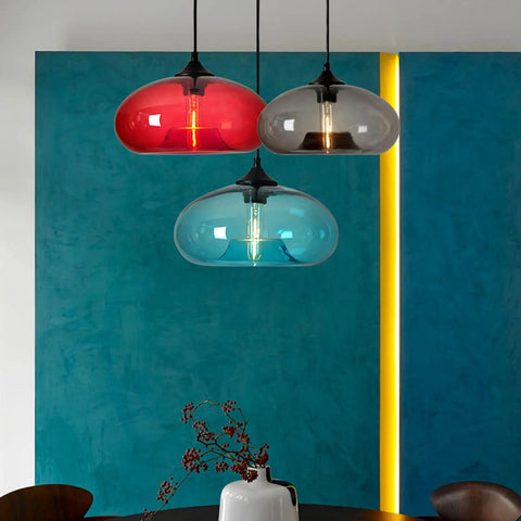 11 Inch Industrial Vintage Glass Pendant Light Blue For Farmhouse Loft Ceiling Fixture Perfect For Kitchen Island And Dining Room 1 Light Hanging Lamp With Adjustable Wire