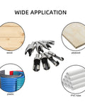 Legit Top Tier Wood Plug Cutter Drill Bit Set Eight Piece Collection featuring various cutter sizes for wood, plywood, plastic, and PVC tube.