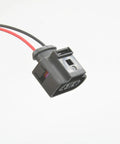 Plug And Play 2 Pin Coolant Level Sensor Connector Pigtail With Pre Crimped Wires 6 Inch Leads, black VW/Audi plug