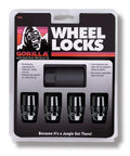 Acorn Black Chrome Wheel Locks Set Of 4 With 1/2 Inch Thread packaging showing high security lug nuts in display case