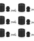 Ultimate RV Trailer Door Holder Catch Rubber Bumper kit with plastic stems, rubber sleeves, and screws in 6 pack