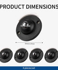 Smooth As Butter Low Profile Swivel Caster Wheels For Furniture With Easy Peasy Self Adhesive Mounting Just Point Five Three Inches Tall Black Four Pack No Drill Heavy Duty Appliance Rollers dimensions, black, set of four, 1.37 inch diameter