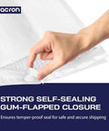 Close-up of a 200 Pack Waterproof Poly Bubble Mailers 8.5 X 12 Inches With Built Tough, Heavy Duty Build And Instant Seal Strong Adhesive