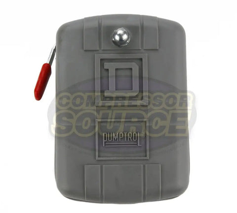 9013FHG12J52M1X Pumptrol Pressure Switch with unloader and on off lever for air compressors 95 to 125 PSI, gray front view