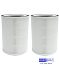 Two Pack Replacement Filter For Breeva A3 And A5 Air Purifiers With H13 True HEPA And Activated Carbon, cylindrical design