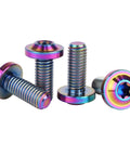 Four Rainbow Titanium M8x20mm Torx Head Bolts, Grade 5 6AL/4V Titanium Alloy, displayed showing size and Torx T40 head details.