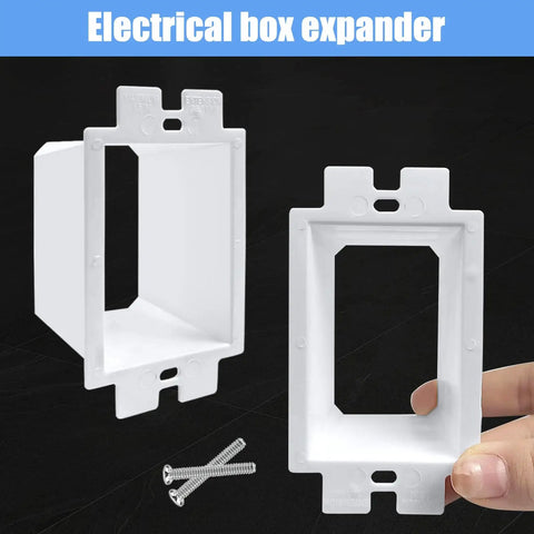30 Pack Electrical Outlet Box Extenders With 60 Screws For 1-Gang Boxes, shown with white extenders and two screws.