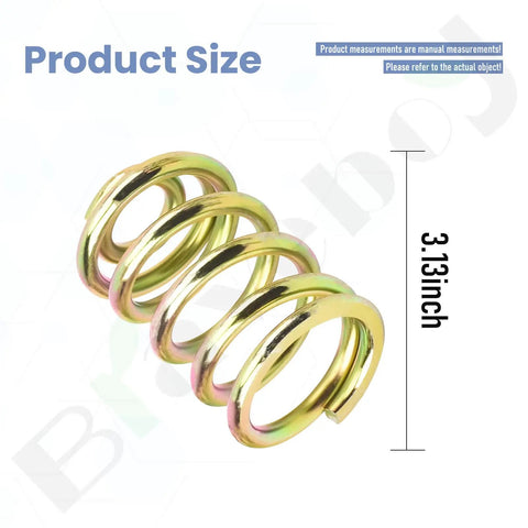 Close-up of a compression seat spring with 3.13-inch size for 4 Pack Beefed-Up Compression Seat Springs Kit For Grasshopper And John Deere Mowers And Cub Cadet ZT1 Seat Parts 283516 Replacement With 422127-4 Cap Included For Easy Install And Smooth Ride