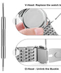 Watch Link Removal Kit With Six Extra Pins And Hammer For Easy Bracelet Removal And Band Size Adjustment with precision tools