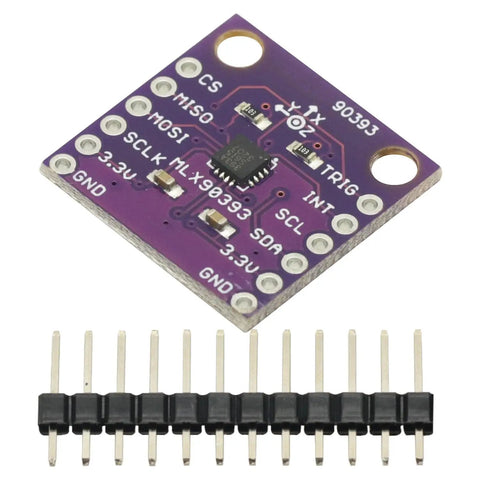 Compact Digital 3D Hall Sensor Module For No Contact Linear Displacement And Angular Rotation Real 3D Position Detection I2C And SPI Outputs Wide 2.2 To 3.6 Volt Range Ultra Tiny Universal Sensor with pin headers