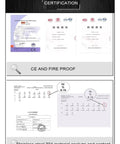 Certification documents for Heavy Duty Invisible Hinge For Wooden Doors, 100kg Load, Rust Resistant 304 Stainless Steel, CE and Fire Proof.